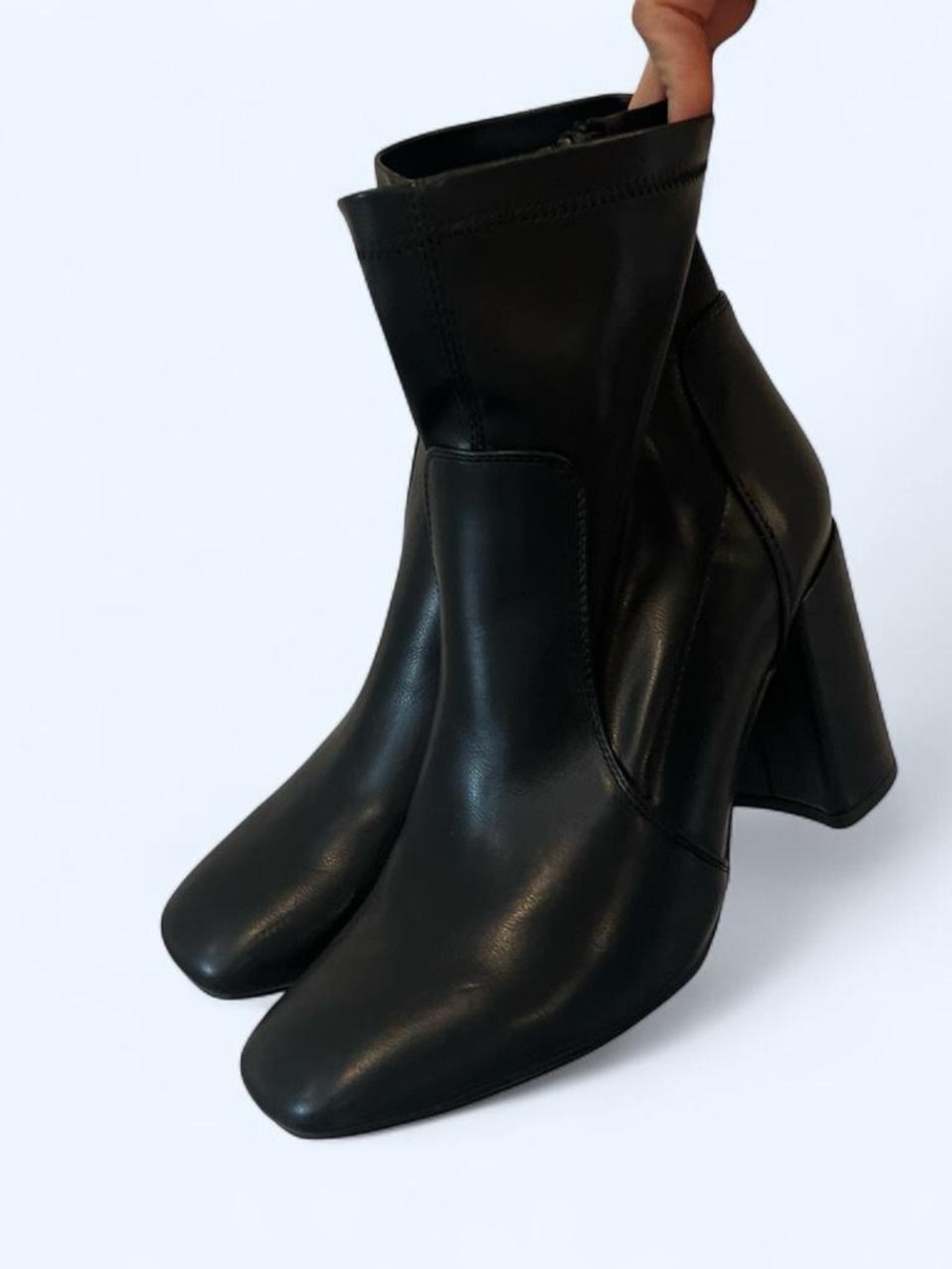 Madden Girl Black Square-Toe Block Heel Ankle Boots SIZE 10